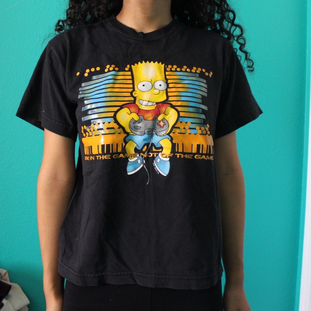 Vintage Black The Simpson’s Gamer Bart T-Shirt